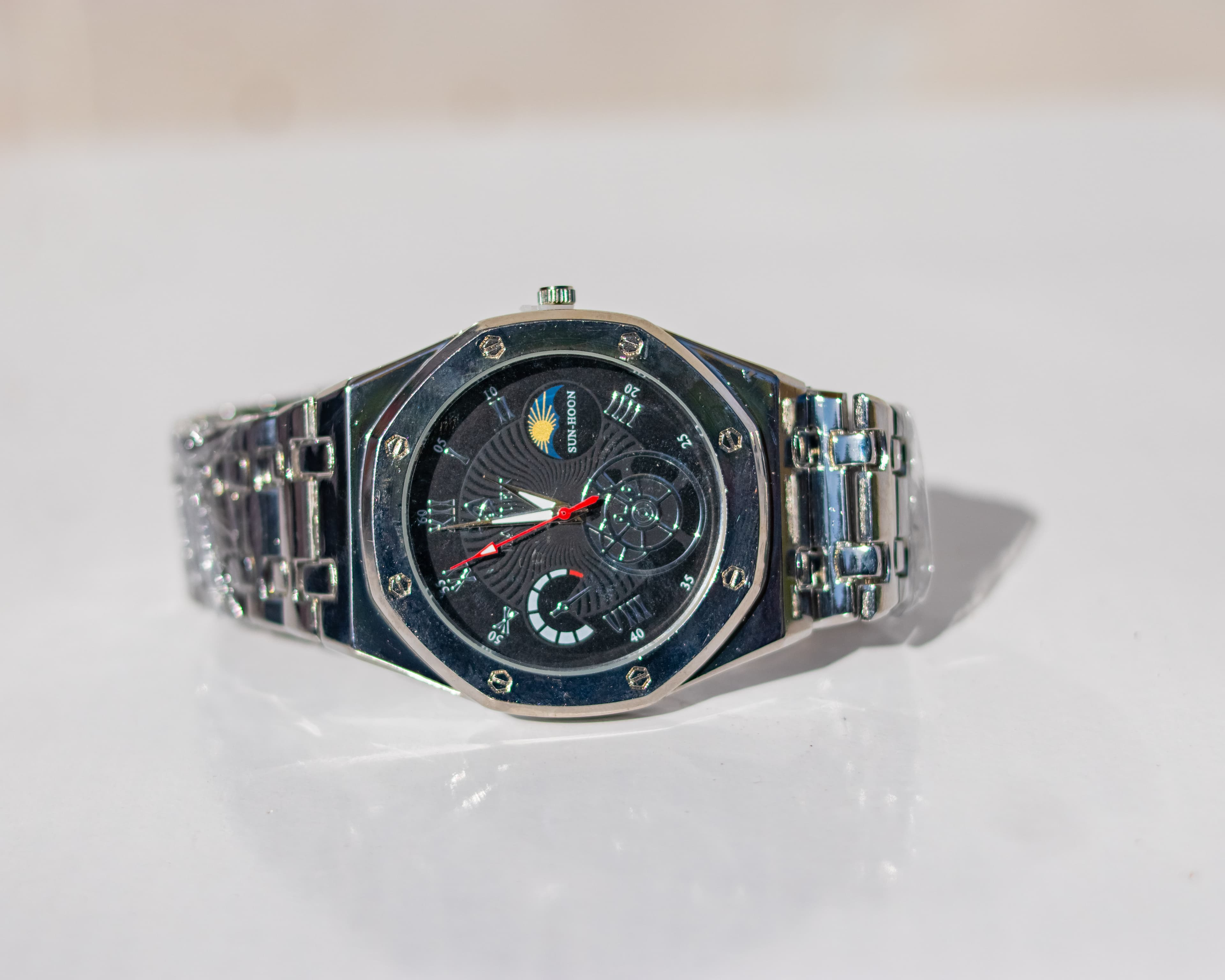 Black luxury octagonal watch