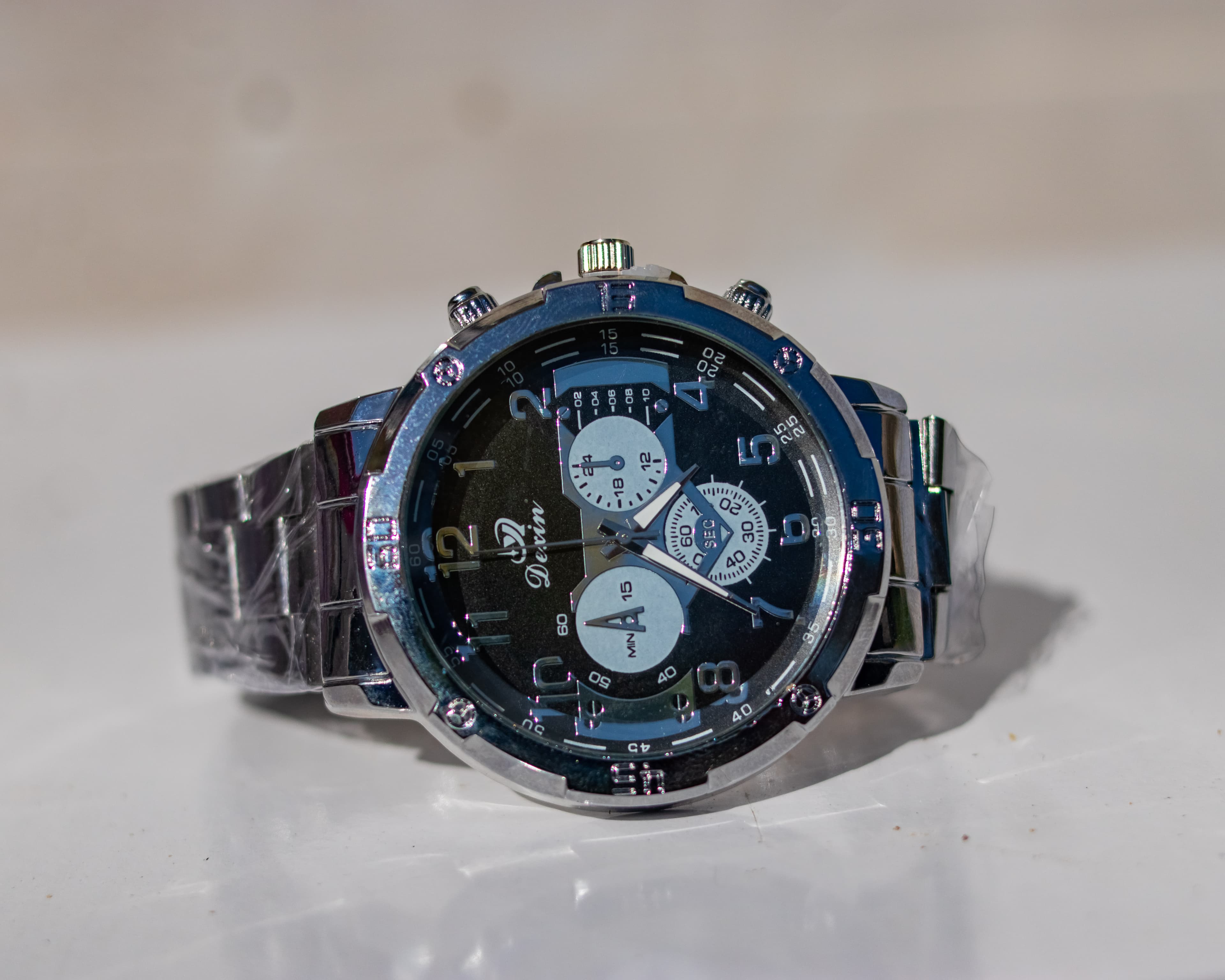 Classy stylish silver wristwatch