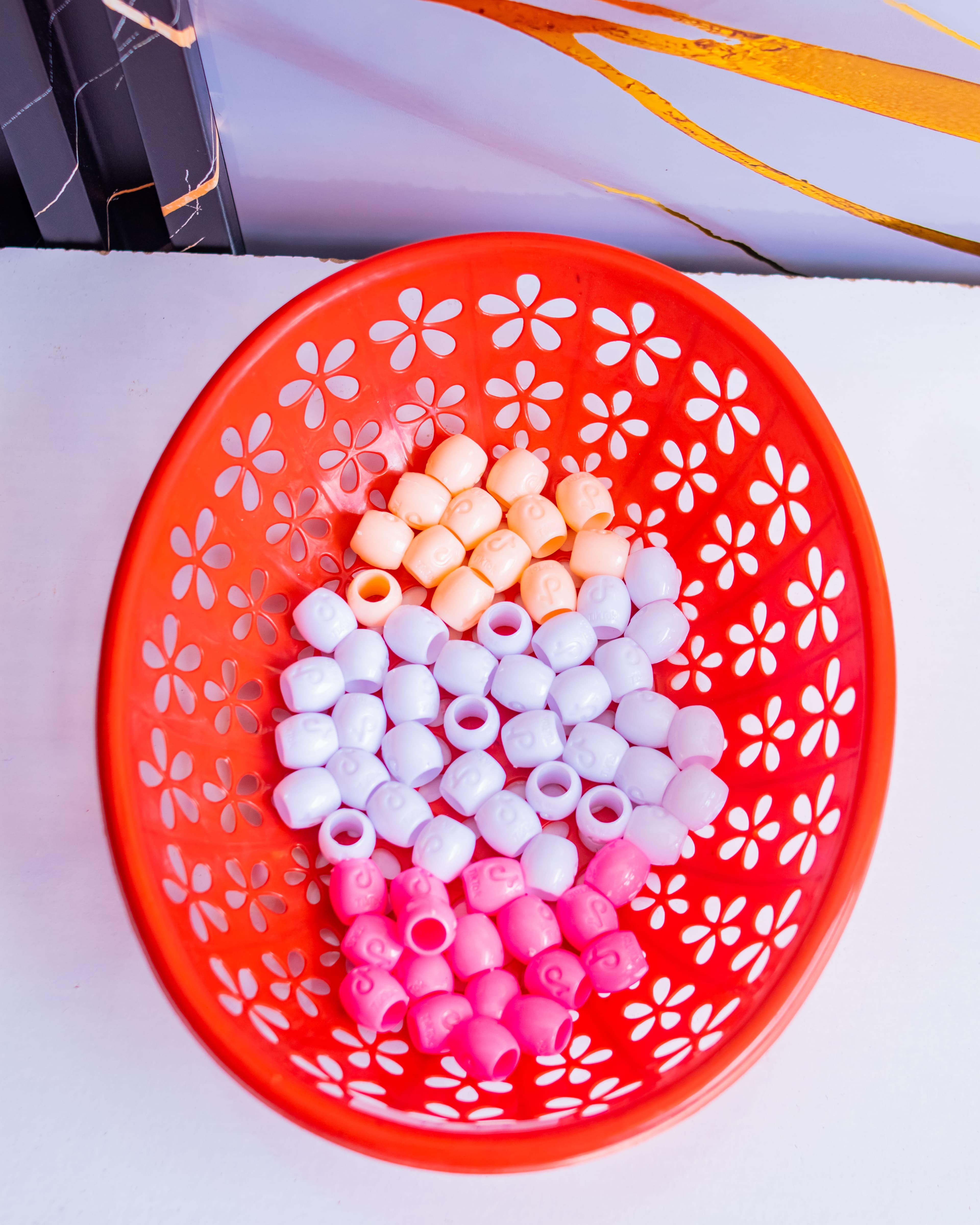 Large multiple colored beads