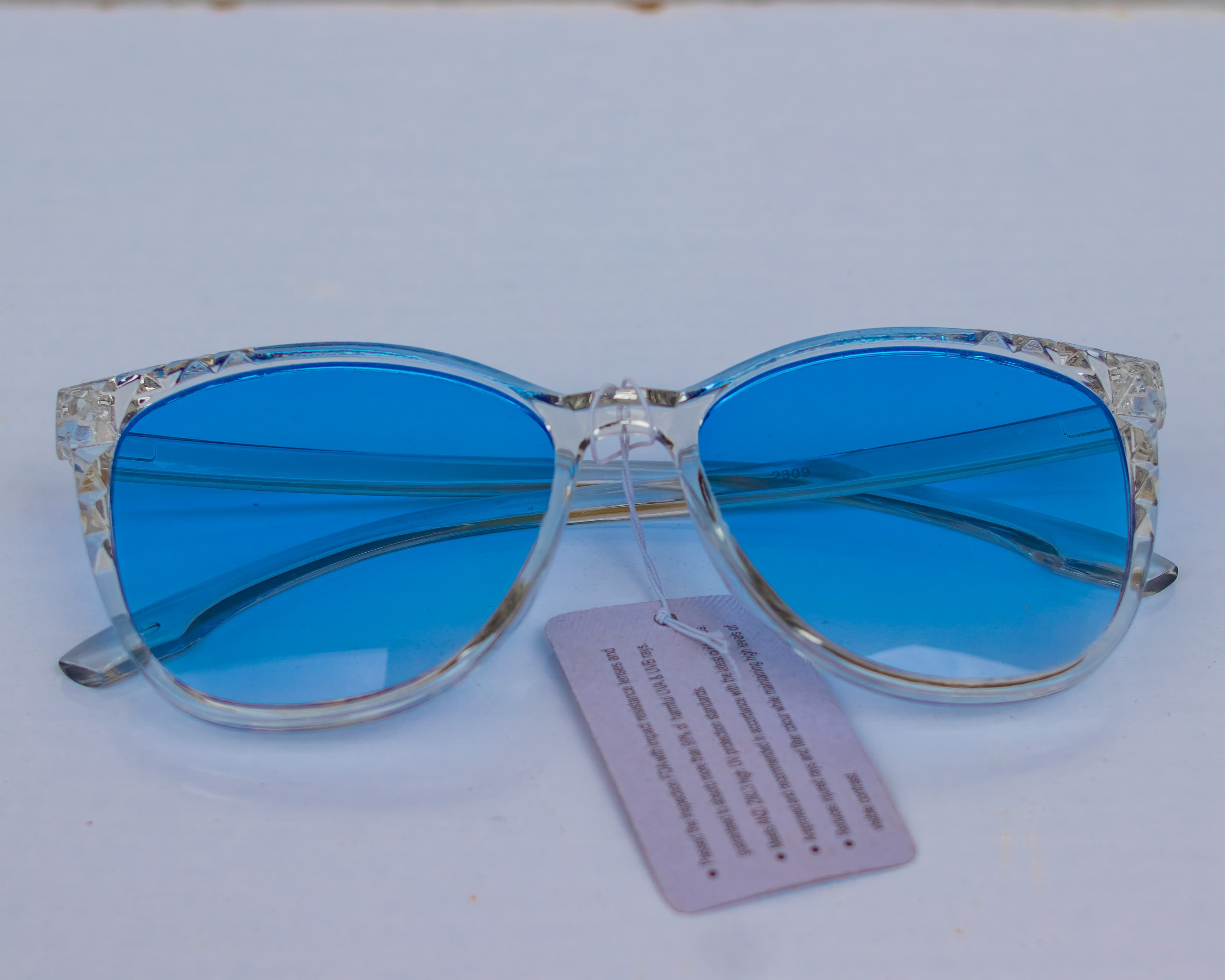 Adult transparent frame sunglasses