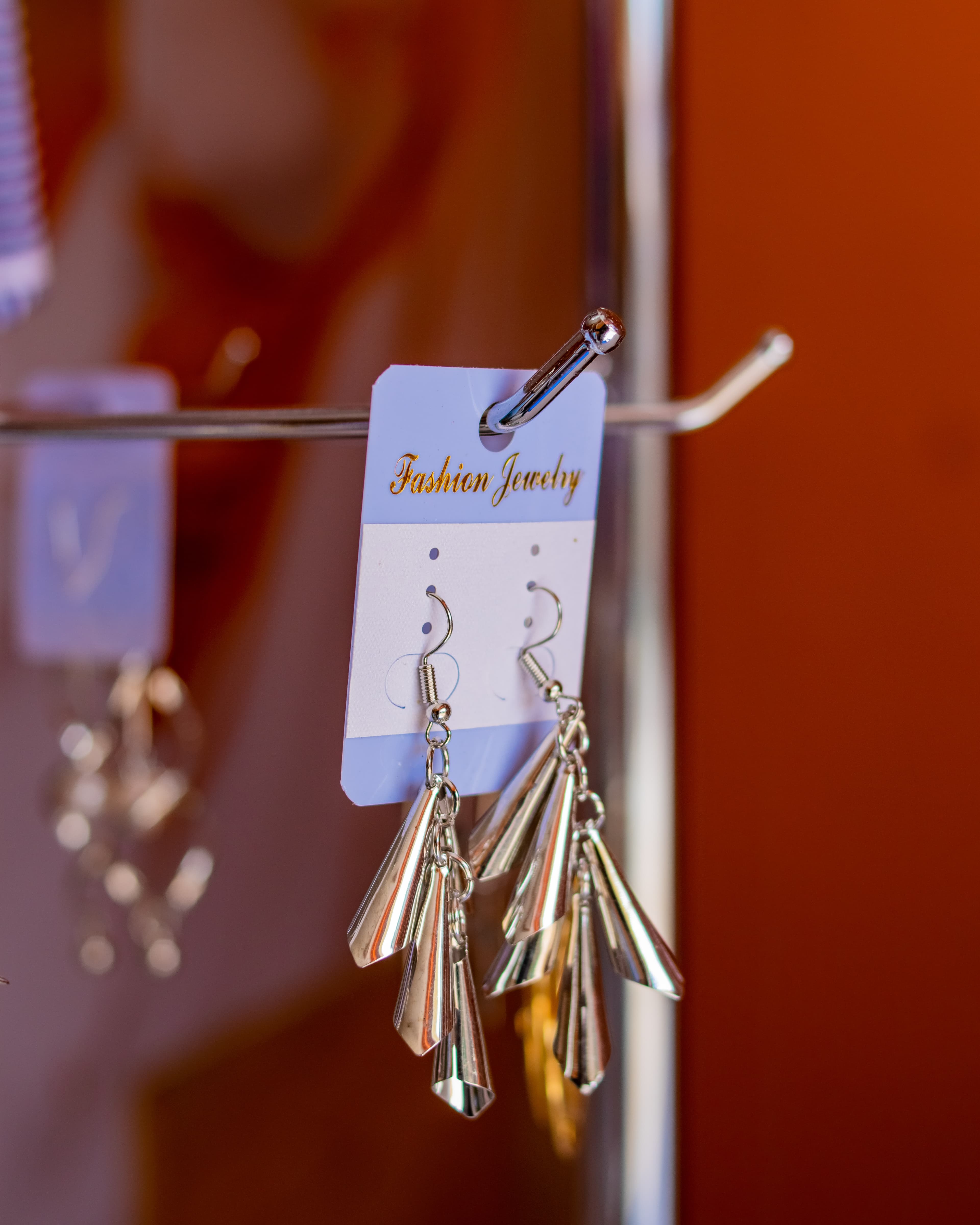 Silver dangling earrings