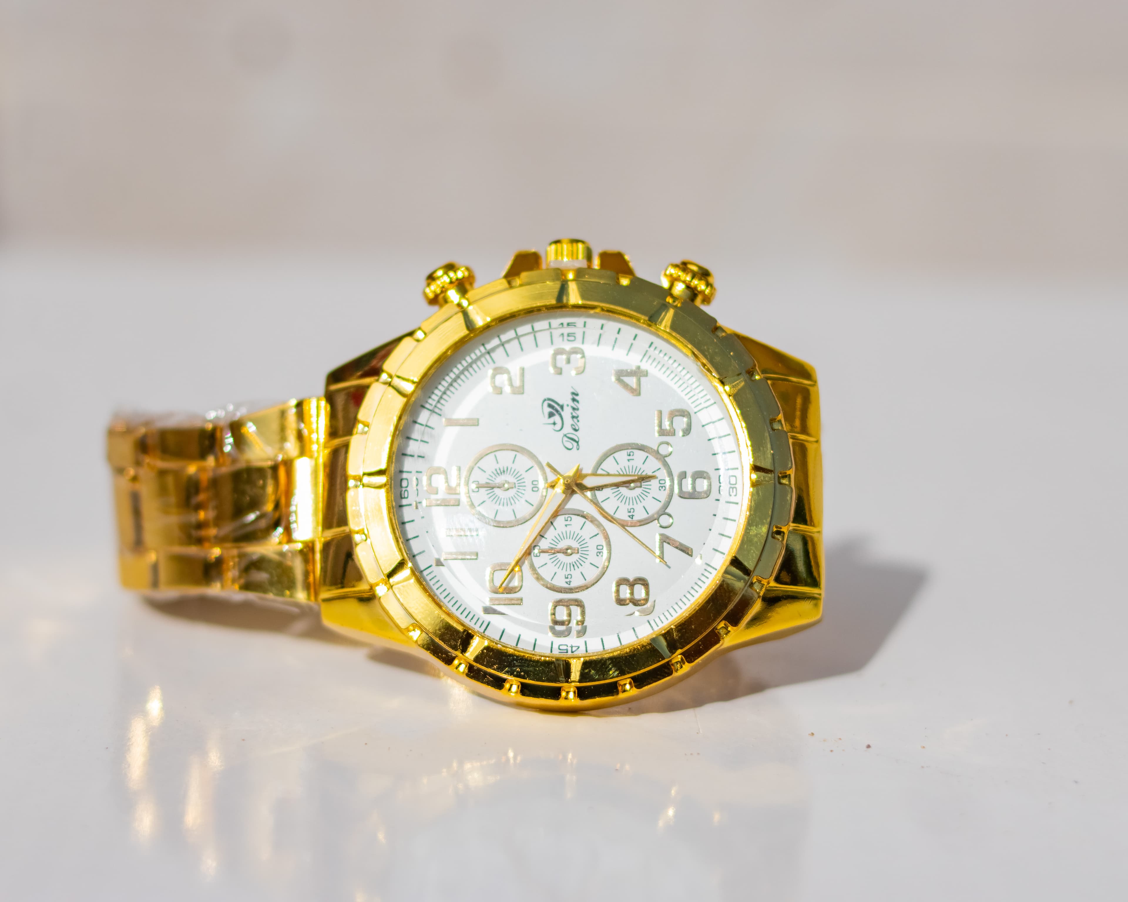 Classy stylish gold wristwatch