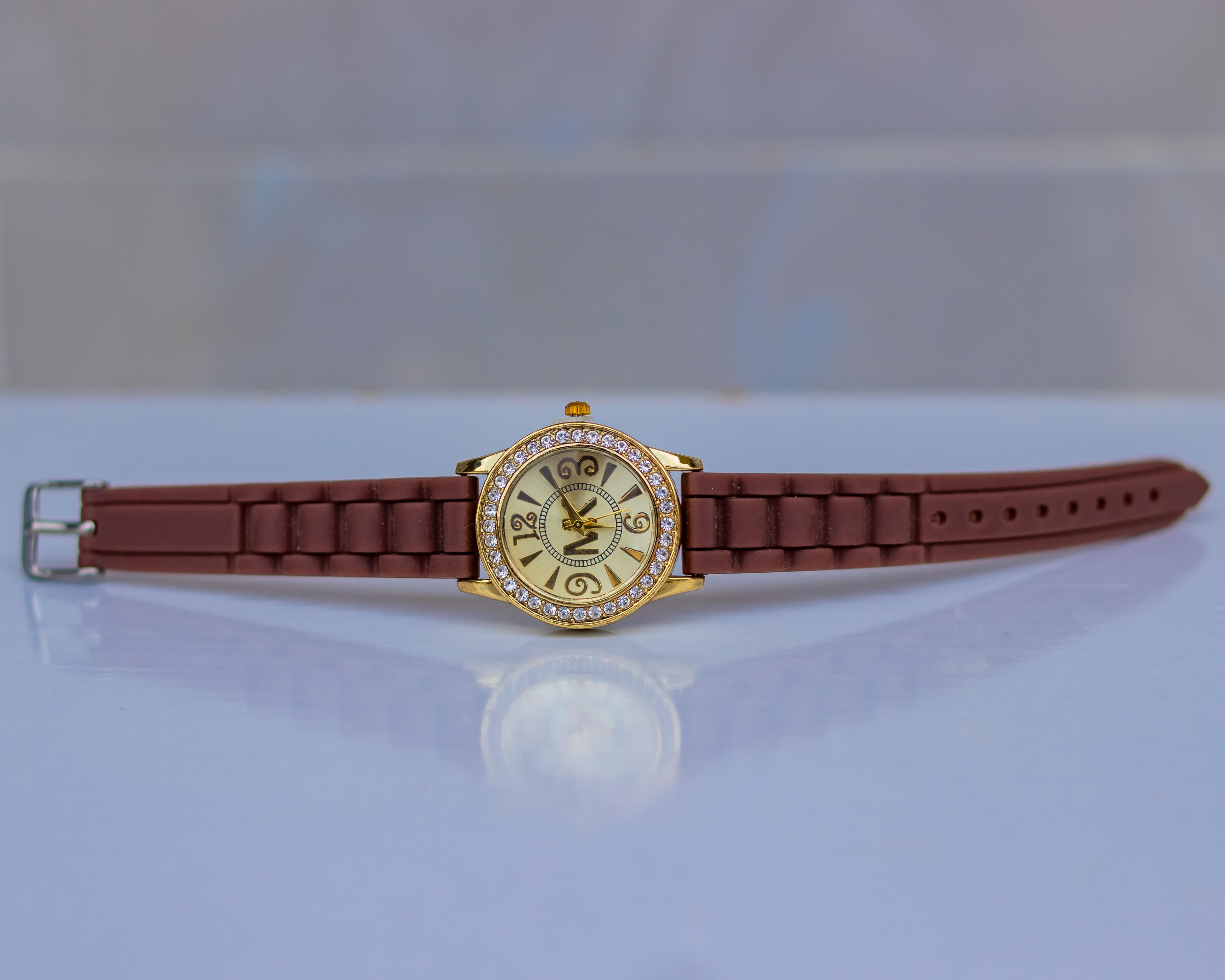 Classic brown wrist watch